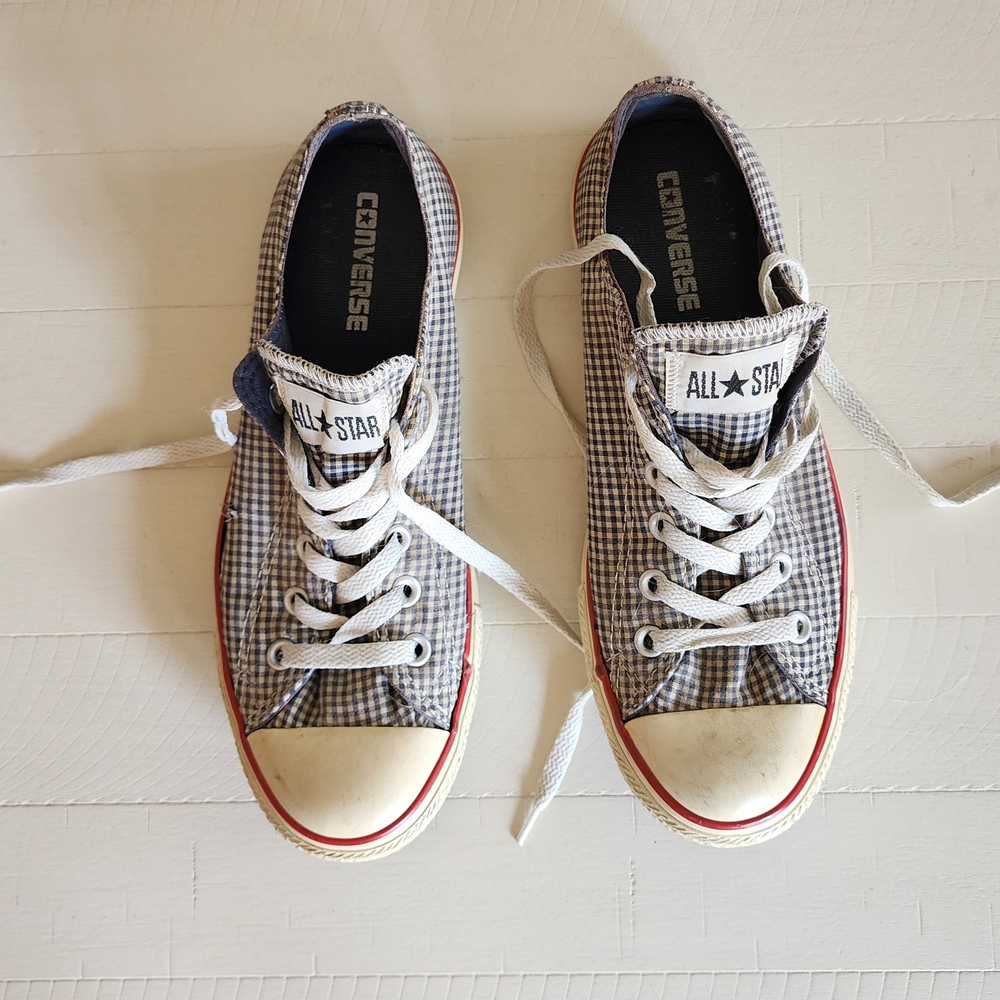 Converse Gingham Sneakers with Red Trim